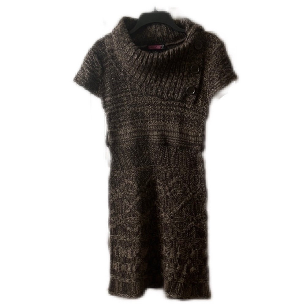 NWT SAY WHAT SWEATER Brown Knitted DRESS    SIZE M